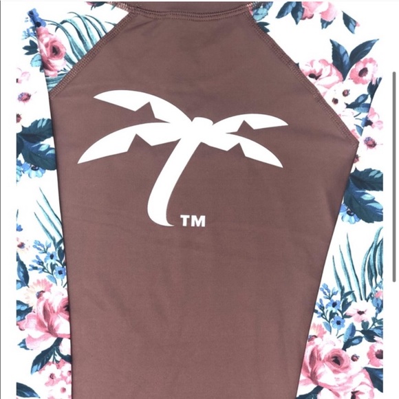 TRAPICAL ROSE Flower Rash guard Swim Top Wetsuit - Picture 2 of 8